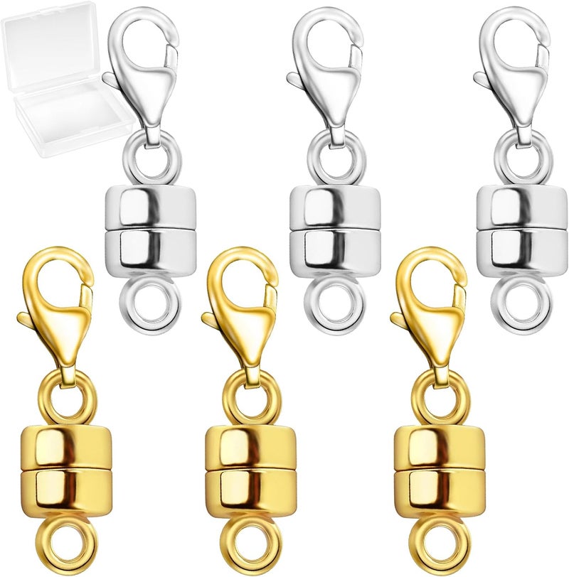 MKCYD Magnetic Necklace Clasp with Lobster Clasp,14K Gold and Silver Magnetic Jewelry Clasps for Necklace Extender Bracelet Closures - Image 1